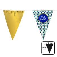 Folie Vlaggenlijn Eid Mubarak Blauw/Goud (6m) - thumbnail