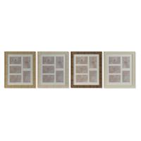 Fotolijsten Home ESPRIT Bruin Beige Natuurlijk Ivoor Kristal polyestyreen Scandinavisch 34 X 2 X 38 cm (4 Stuks) - thumbnail