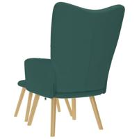 Relaxstoel met voetenbank stof donkergroen - thumbnail