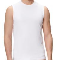 HL-tricot mouwloos shirt heren - 100% katoen - Ondershirt zonder mouwen wit - Mannen - thumbnail