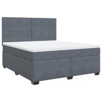 Boxspring met matras fluweel donkergrijs 160x200 cm - thumbnail