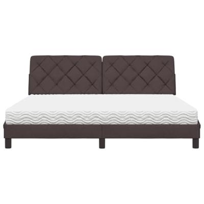 Bed met matras stof donkerbruin 180x200 cm