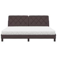 Bed met matras stof donkerbruin 180x200 cm - thumbnail