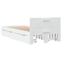 Bedframe met hoofdeinde zonder matras 90x200 cm wit - thumbnail