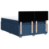 Boxspring met matras stof blauw 140x200 cm - thumbnail