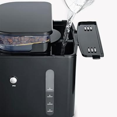 Severin Filterkaffeemaschine mit Mahlwerk und Edelstahl-Thermokanne, Koffiezetapparaat Zwart, RVS (geborsteld) Capaciteit koppen: 8 Display, Met thermoskan, Severin Filterkaffeemaschine mit Mahlwerk und Edelstahl-Thermokanne, Koffiezetapparaat Zwart, RVS (geborsteld) Capaciteit koppen: 8 Display, Met thermoskan,