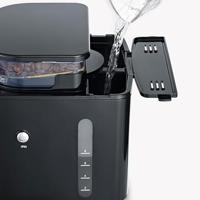Severin Filterkaffeemaschine mit Mahlwerk und Edelstahl-Thermokanne, Koffiezetapparaat Zwart, RVS (geborsteld) Capaciteit koppen: 8 Display, Met thermoskan, - thumbnail