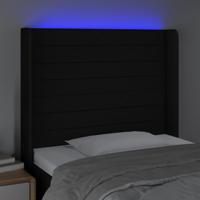 Hoofdbord LED 83x16x118/128 cm stof zwart - thumbnail