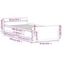 Bedframe met hoofd- en voeteneinde gerookt eiken 120x190 cm - thumbnail