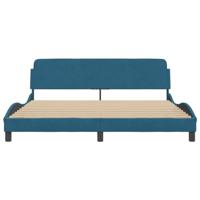 Bedframe met hoofdeinde fluweel blauw 180x200 cm - thumbnail