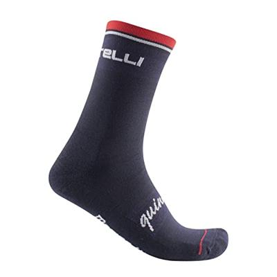 Castelli Quindici Soft Merino fietsokken blauw heren S-M Castelli Quindici Soft Merino fietsokken blauw heren S-M