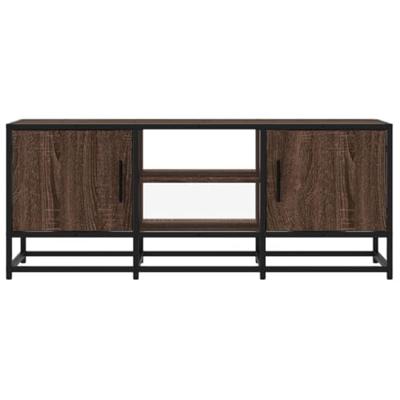 Tv-meubel 100x35x41 cm bewerkt hout metaal bruin eikenkleur