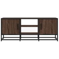 Tv-meubel 100x35x41 cm bewerkt hout metaal bruin eikenkleur - thumbnail