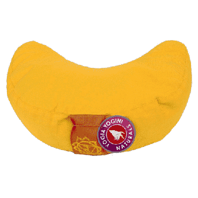 Yogi & Yogini Meditatiekussen Geel Halve Maan Katoen - 3e Chakra - 33 x 13 cm