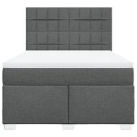 Boxspring met matras stof donkergrijs 160x200 cm - thumbnail