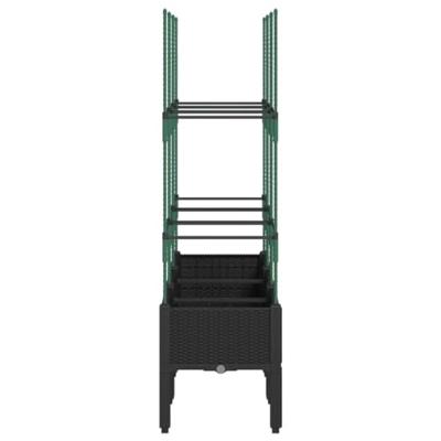 Plantenbak met latwerk 120x40x142,5 cm polypropeen zwart Plantenbak met latwerk 120x40x142,5 cm polypropeen zwart