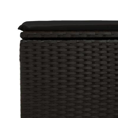 6-delige Loungeset met kussens poly rattan acacia zwart - thumbnail