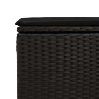 6-delige Loungeset met kussens poly rattan zwart - thumbnail