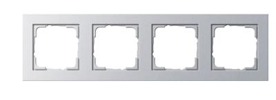 Gira E2 afdekraam 4-voudig aluminium