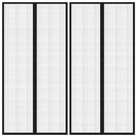 Insectendeurgordijnen 2 st magnetisch 220x100 cm zwart - thumbnail