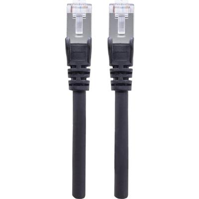 Intellinet 740623 RJ45 Netwerkkabel, patchkabel CAT 6A S/FTP 0.50 m Zwart Folie afscherming, Afscherming gevlochten, Afgeschermd, Halogeenvrij 1 stuk(s)