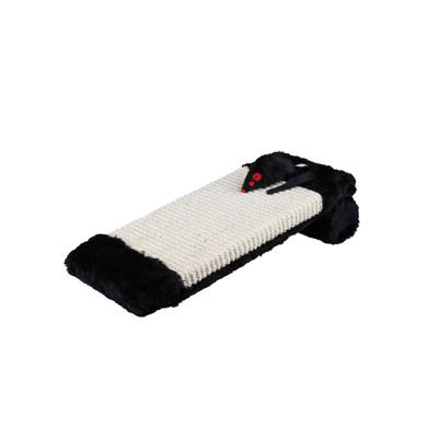 TRIXIE KRABPLANK OP ROL SISALTAPIJT / PLUCHE NATUREL / ZWART 35X15 CM 2 ST