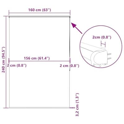 Doucherolgordijn met cassette 160x240 cm stofbreedte 156 cm