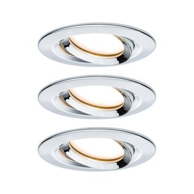 Paulmann Nova Plus Inbouwlamp voor badkamer Set van 3 stuks LED LED 20.4 W IP65 Chroom Paulmann Nova Plus Inbouwlamp voor badkamer Set van 3 stuks LED LED 20.4 W IP65 Chroom