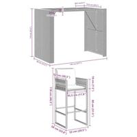 5-delige Tuinbarset met kussens poly rattan acacia grijs - thumbnail