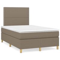 Boxspring met matras stof taupe 120x200 cm - thumbnail
