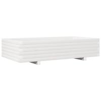 VidaXL Plantenbak 110x60x26,5 cm massief grenenhout wit - thumbnail