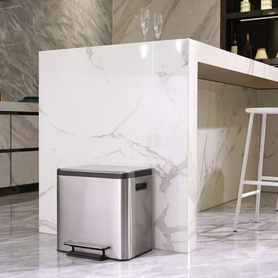 Pedaalemmer eko ecocasa recycler 15+15 liter rvs