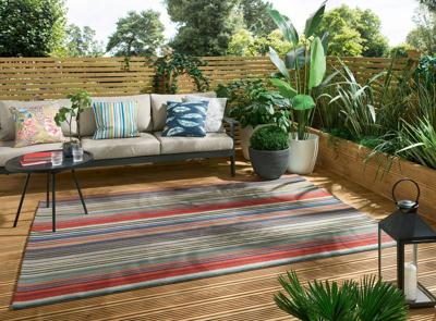 Harlequin - Spectro Stripes-Teal/Sedonia/Rust outdoor 442103 - 140x200 cm Vloerkleed Harlequin - Spectro Stripes-Teal/Sedonia/Rust outdoor 442103 - 140x200 cm Vloerkleed