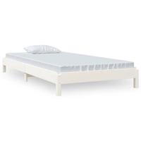 Bed stapelbaar 90x190 cm massief grenenhout wit - thumbnail
