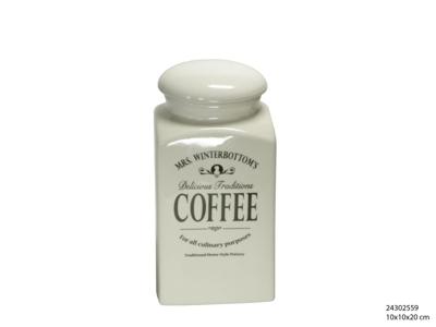 Koffiebewaarpot aardewerk 10x10x20 cm