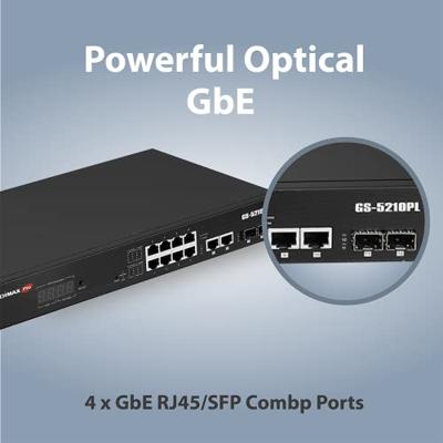 EDIMAX GS-5424PLC V2 Netwerk Switch 24 + 4 Port 10/100/1000MBit/s PoE-functie