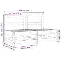 Tuinmiddenbanken 2 st massief grenenhout honingbruin - thumbnail
