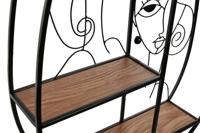 Planken Home ESPRIT Zwart Natuurlijk Metaal Hout MDF 53 x 12,2 x 72 cm Voor aan de muur - thumbnail