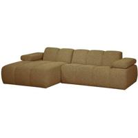 WOOOD Mojo chaise longue bank links bouclé geel bruin melange - thumbnail