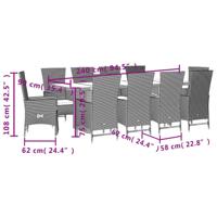 11-delige Tuinset met kussens poly rattan beige - thumbnail