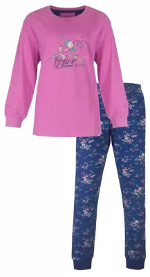 Tenderness roze dames pyjama Tricot - Pink Flower - Maat XXL