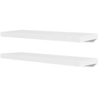 VidaXL Wandplanken mdf zwevend voor boeken/dvd wit 2 st - thumbnail