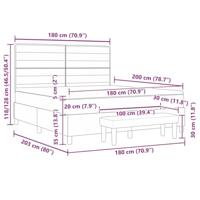 Boxspringbed met matras met hoofdeinde Crème 180 x 200 cm Stof - thumbnail