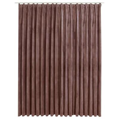 VidaXL Gordijn verduisterend met haken 290x245 cm fluweel antiekroze
