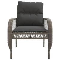 4-delige Loungeset met kussens poly rattan grijs - thumbnail