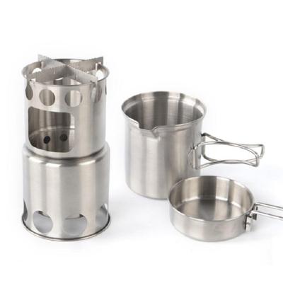 Buiten roestvrijstalen winddichte kachel draagbare Camping Roast kachel set specificatie: kachel set + houtkachel