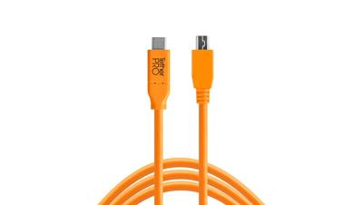 Tether Tools CUC2415-ORG USB-kabel USB 2.0 USB-C stekker, USB-mini-B stekker 4.60 m Oranje Tether Tools CUC2415-ORG USB-kabel USB 2.0 USB-C stekker, USB-mini-B stekker 4.60 m Oranje