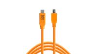 Tether Tools CUC2415-ORG USB-kabel USB 2.0 USB-C stekker, USB-mini-B stekker 4.60 m Oranje - thumbnail