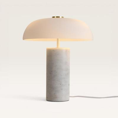 Tafellamp Ivelon marmo - Mushroom lamp met kap van handgemaakt opaalglas en voet van marmer - Zonder lichtbron Tafellamp Ivelon marmo - Mushroom lamp met kap van handgemaakt opaalglas en voet van marmer - Zonder lichtbron