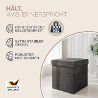 Opvouwbare poef met opslag donkergrijs - thumbnail